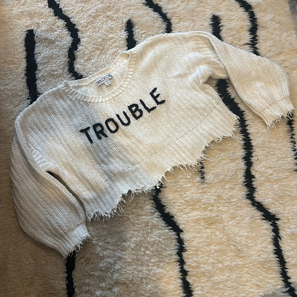 Wildfox Trouble sweater cropped RARE worn once sz m